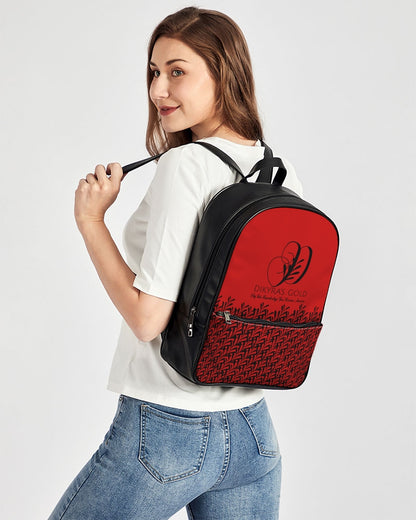 Dikyra's Gold  red/blk Classic Faux Leather Backpack