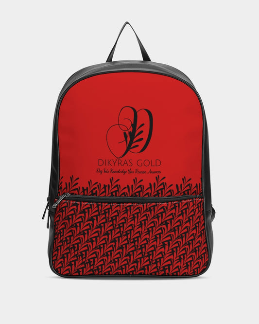 Dikyra's Gold  red/blk Classic Faux Leather Backpack