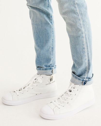 white/Gold Men's Hightop Canvas Shoe