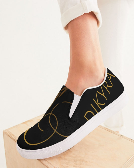 Blk/Gld Women's Slip-On Canvas Shoe