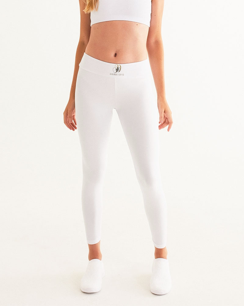 white/Gold Women's All-Over Print Yoga Pants