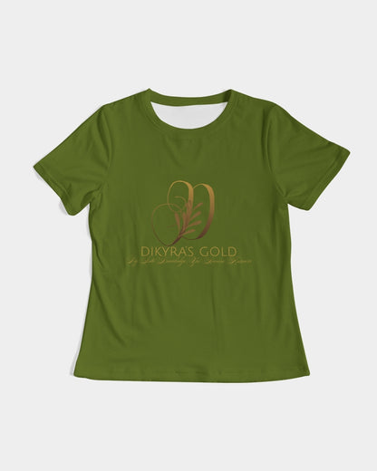 Dikyra's Gold women _olive green T-shirt Women's All-Over Print Tee