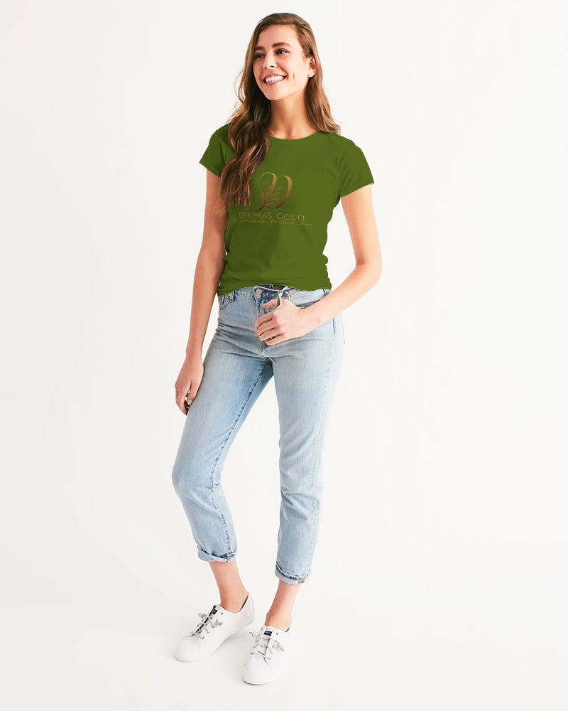 Dikyra's Gold women _olive green T-shirt Women's All-Over Print Tee