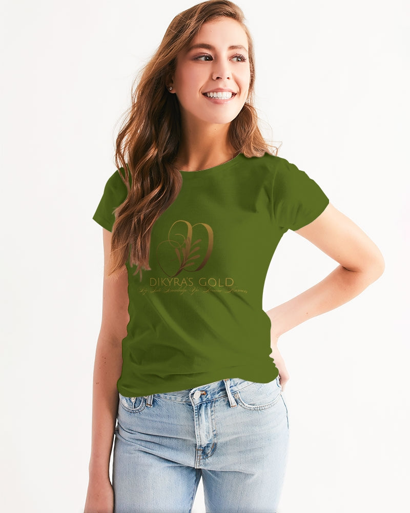 Dikyra's Gold women _olive green T-shirt Women's All-Over Print Tee