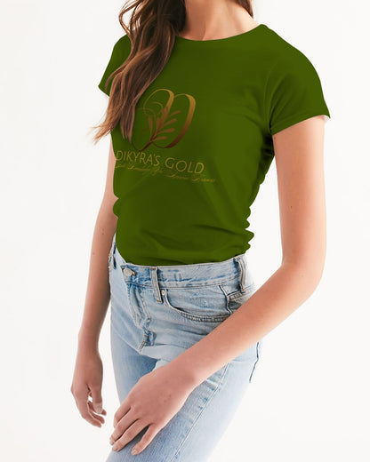 Dikyra's Gold women _olive green T-shirt Women's All-Over Print Tee