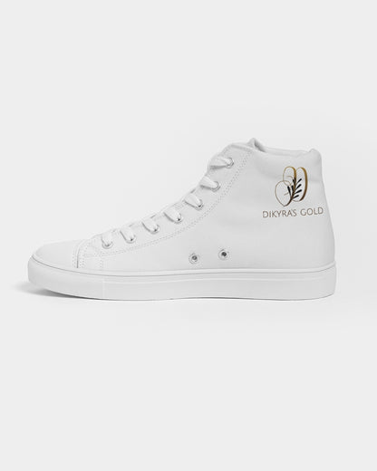 white/Gold Men's Hightop Canvas Shoe