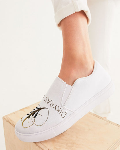 white/Gold Women's Slip-On Canvas Shoe