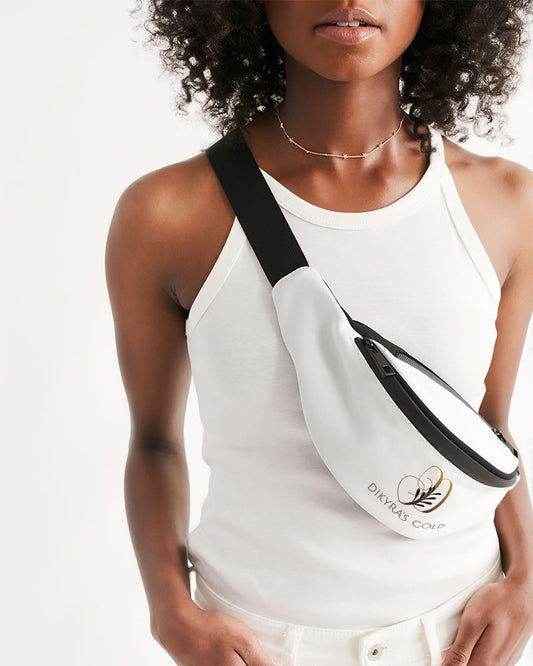 white/Gold Crossbody Sling Bag