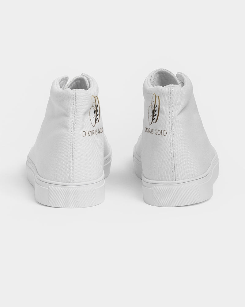 white/Gold Men's Hightop Canvas Shoe