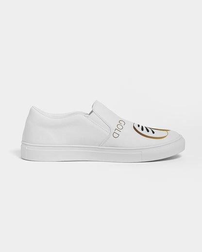 white/Gold Women's Slip-On Canvas Shoe