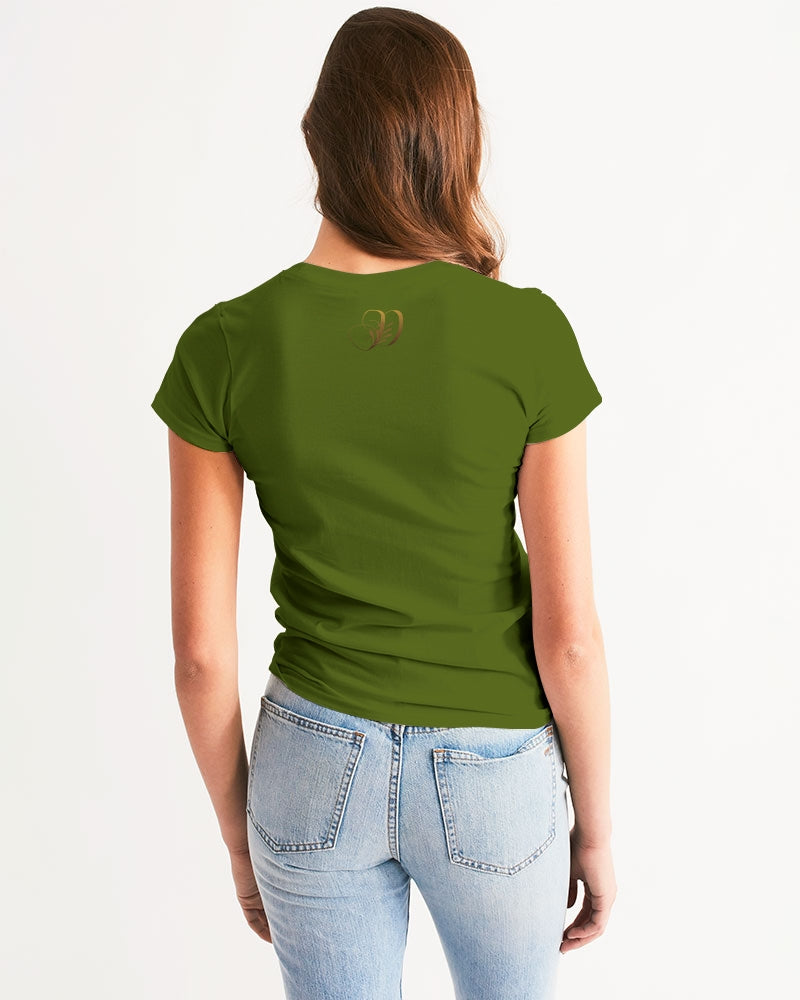 Dikyra's Gold women _olive green T-shirt Women's All-Over Print Tee