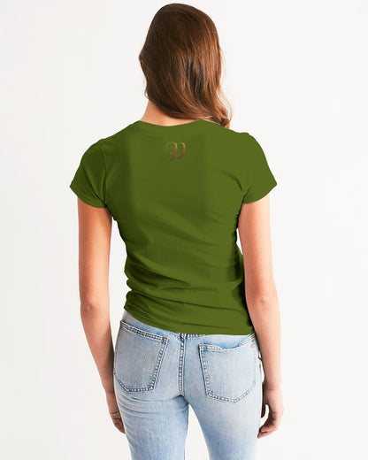 Dikyra's Gold women _olive green T-shirt Women's All-Over Print Tee