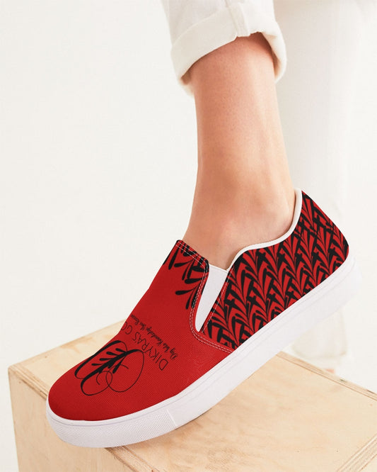 Dikyra's Gold  red/blk Women's Slip-On Canvas Shoe