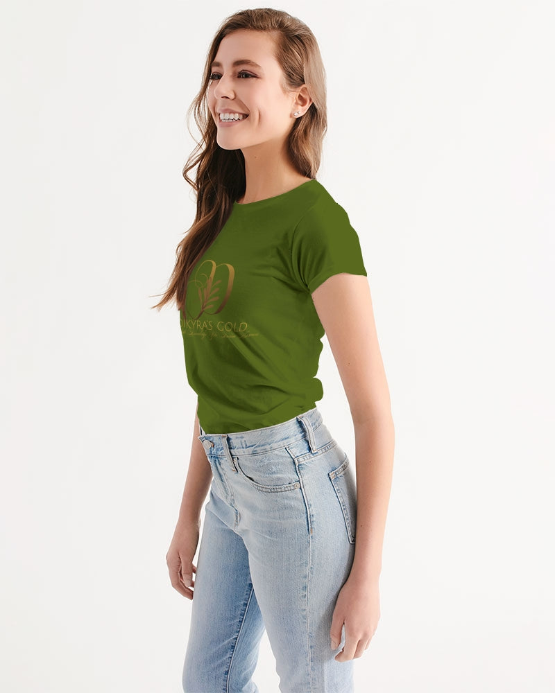 Dikyra's Gold women _olive green T-shirt Women's All-Over Print Tee